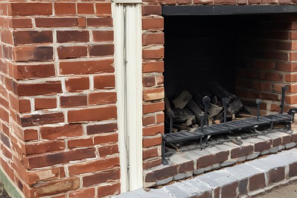 Beautiful brick fireplace restoration showing traditional masonry craftsmanship