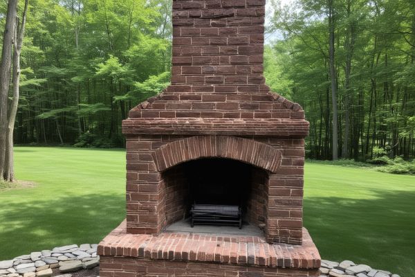 Beautiful brick fireplace and chimney showing traditional masonry craftsmanship